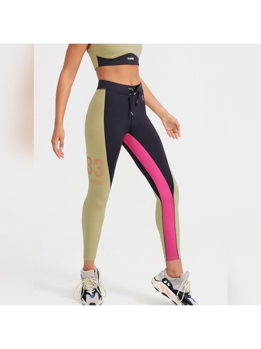 P.E NATION DOUBLE TEAM LEGGING - OLIVE